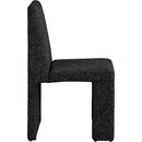  Color_Black -- Benson Black Linen Textured Fabric Upholstered Dining Chair IMAGE 5