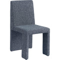  Color_Blue -- Benson Blue Linen Textured Fabric Upholstered Dining Chair IMAGE 1
