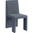Meridian Benson Blue Linen Textured Fabric Dining Chair IMAGE 1