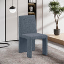  Color_Blue -- Benson Blue Linen Textured Fabric Upholstered Dining Chair IMAGE 2