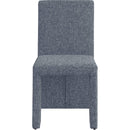  Color_Blue -- Benson Blue Linen Textured Fabric Upholstered Dining Chair IMAGE 4