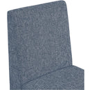  Color_Blue -- Benson Blue Linen Textured Fabric Upholstered Dining Chair IMAGE 7