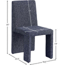 Meridian Benson Blue Linen Textured Fabric Dining Chair IMAGE 9