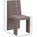  Color_Brown -- Benson Brown Linen Textured Fabric Upholstered Dining Chair IMAGE 11