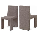  Color_Brown -- Benson Brown Linen Textured Fabric Upholstered Dining Chair IMAGE 1