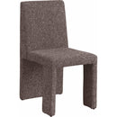  Color_Brown -- Benson Brown Linen Textured Fabric Upholstered Dining Chair IMAGE 4