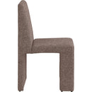  Color_Brown -- Benson Brown Linen Textured Fabric Upholstered Dining Chair IMAGE 5