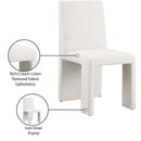  Color_Cream -- Benson Cream Linen Textured Fabric Upholstered Dining Chair IMAGE 10