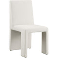  Color_Cream -- Benson Cream Linen Textured Fabric Upholstered Dining Chair IMAGE 1