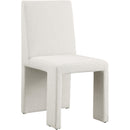  Color_Cream -- Benson Cream Linen Textured Fabric Upholstered Dining Chair IMAGE 1