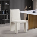  Color_Cream -- Benson Cream Linen Textured Fabric Upholstered Dining Chair IMAGE 2