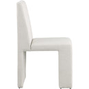 Color_Cream -- Benson Cream Linen Textured Fabric Upholstered Dining Chair IMAGE 5