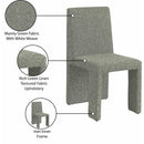  Color_Green -- Benson Green Linen Textured Fabric Upholstered Dining Chair IMAGE 10