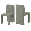  Color_Green -- Benson Green Linen Textured Fabric Upholstered Dining Chair IMAGE 1