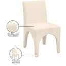 Meridian Gramercy Beige Linen Textured Fabric Dining Chair IMAGE 10