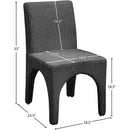  Color_Black -- Gramercy Black Linen Textured Fabric Upholstered Dining Chair IMAGE 11