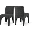  Color_Black -- Gramercy Black Linen Textured Fabric Upholstered Dining Chair IMAGE 1