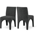 Meridian Gramercy Black Linen Textured Fabric Dining Chair IMAGE 1