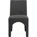  Color_Black -- Gramercy Black Linen Textured Fabric Upholstered Dining Chair IMAGE 3