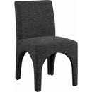  Color_Black -- Gramercy Black Linen Textured Fabric Upholstered Dining Chair IMAGE 4