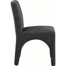  Color_Black -- Gramercy Black Linen Textured Fabric Upholstered Dining Chair IMAGE 5