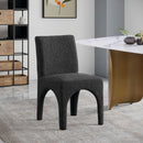  Color_Black -- Gramercy Black Linen Textured Fabric Upholstered Dining Chair IMAGE 8