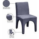  Color_Blue -- Gramercy Blue Linen Textured Fabric Upholstered Dining Chair IMAGE 10