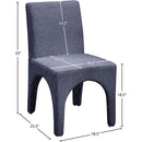  Color_Blue -- Gramercy Blue Linen Textured Fabric Upholstered Dining Chair IMAGE 11