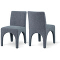  Color_Blue -- Gramercy Blue Linen Textured Fabric Upholstered Dining Chair IMAGE 1