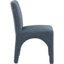  Color_Blue -- Gramercy Blue Linen Textured Fabric Upholstered Dining Chair IMAGE 5