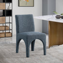  Color_Blue -- Gramercy Blue Linen Textured Fabric Upholstered Dining Chair IMAGE 8