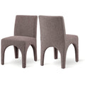  Color_Brown -- Gramercy Brown Linen Textured Fabric Upholstered Dining Chair IMAGE 1