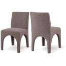  Color_Brown -- Gramercy Brown Linen Textured Fabric Upholstered Dining Chair IMAGE 1