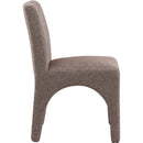  Color_Brown -- Gramercy Brown Linen Textured Fabric Upholstered Dining Chair IMAGE 5