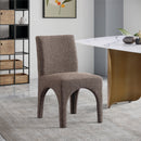  Color_Brown -- Gramercy Brown Linen Textured Fabric Upholstered Dining Chair IMAGE 8
