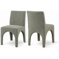  Color_Green -- Gramercy Green Linen Textured Fabric Upholstered Dining Chair IMAGE 1