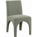  Color_Green -- Gramercy Green Linen Textured Fabric Upholstered Dining Chair IMAGE 4
