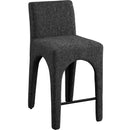  Color_Black -- Gramercy Black Linen Textured Fabric Upholstered Counter Stool IMAGE 1