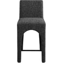  Color_Black -- Gramercy Black Linen Textured Fabric Upholstered Counter Stool IMAGE 4