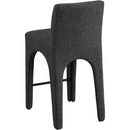  Color_Black -- Gramercy Black Linen Textured Fabric Upholstered Counter Stool IMAGE 6