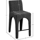  Color_Black -- Gramercy Black Linen Textured Fabric Upholstered Counter Stool IMAGE 9