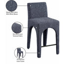  Color_Blue -- Gramercy Blue Linen Textured Fabric Upholstered Counter Stool IMAGE 10