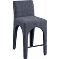  Color_Blue -- Gramercy Blue Linen Textured Fabric Upholstered Counter Stool IMAGE 1