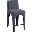  Color_Blue -- Gramercy Blue Linen Textured Fabric Upholstered Counter Stool IMAGE 1