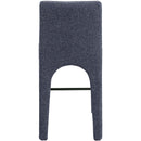 Meridian Gramercy Blue Linen Textured Fabric Stool IMAGE 3