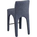  Color_Blue -- Gramercy Blue Linen Textured Fabric Upholstered Counter Stool IMAGE 6