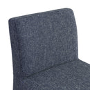 Meridian Gramercy Blue Linen Textured Fabric Stool IMAGE 7