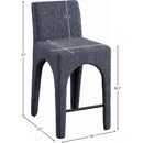  Color_Blue -- Gramercy Blue Linen Textured Fabric Upholstered Counter Stool IMAGE 9