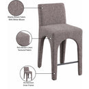  Color_Brown -- Gramercy Brown Linen Textured Fabric Upholstered Counter Stool IMAGE 10