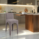  Color_Brown -- Gramercy Brown Linen Textured Fabric Upholstered Counter Stool IMAGE 2